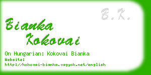 bianka kokovai business card